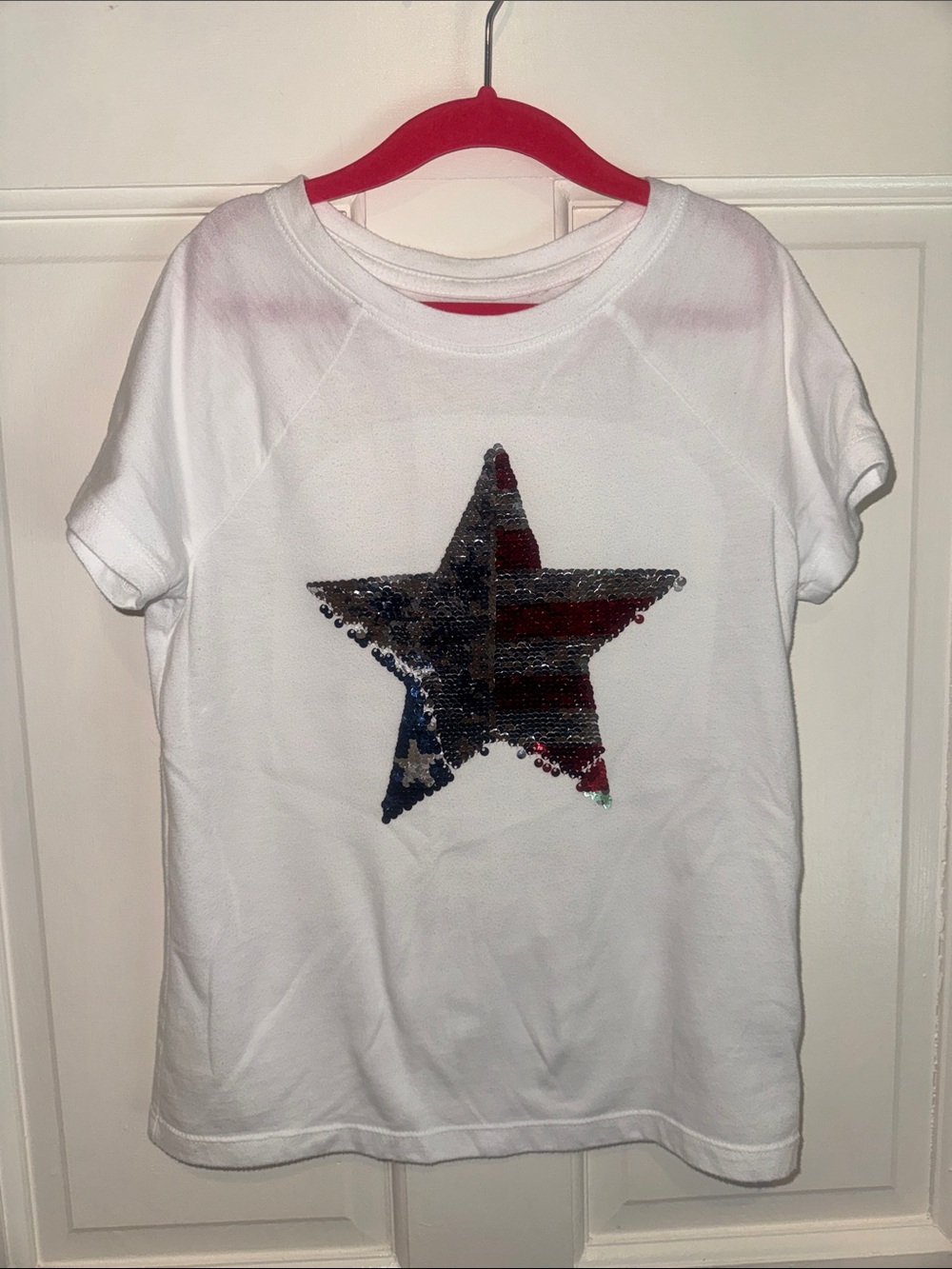 Girls patriotic flip it tee size M 7-8